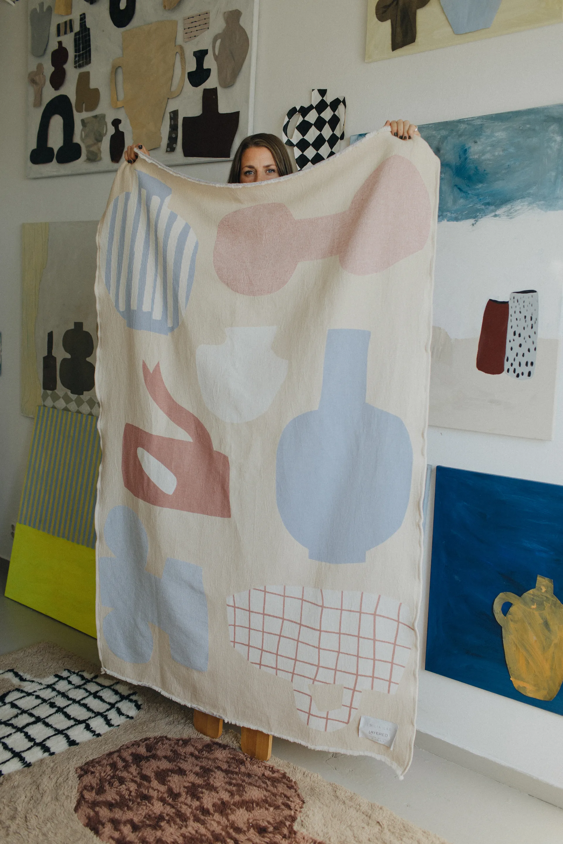 Picnic bomullsfilt 130x220 cm, Beige Layered