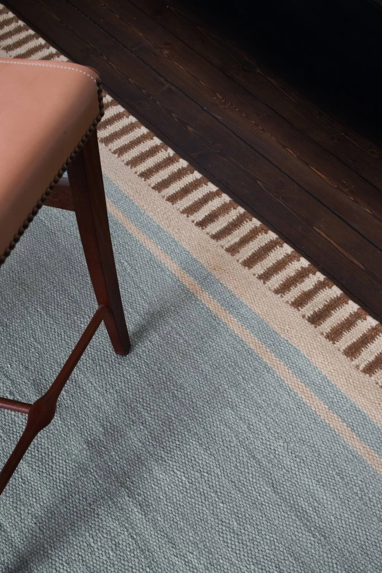 Röllakan Solid ullmatta, Sky blue, 140x200 cm Layered