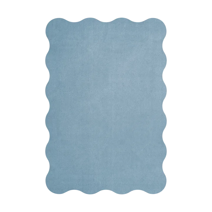 Scallop ullmatta 250x350 cm - Soft blue - Layered