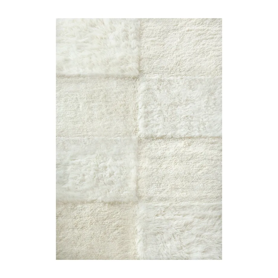 Shaggy Checked ryamatta, Bone White, 180x270 cm Layered