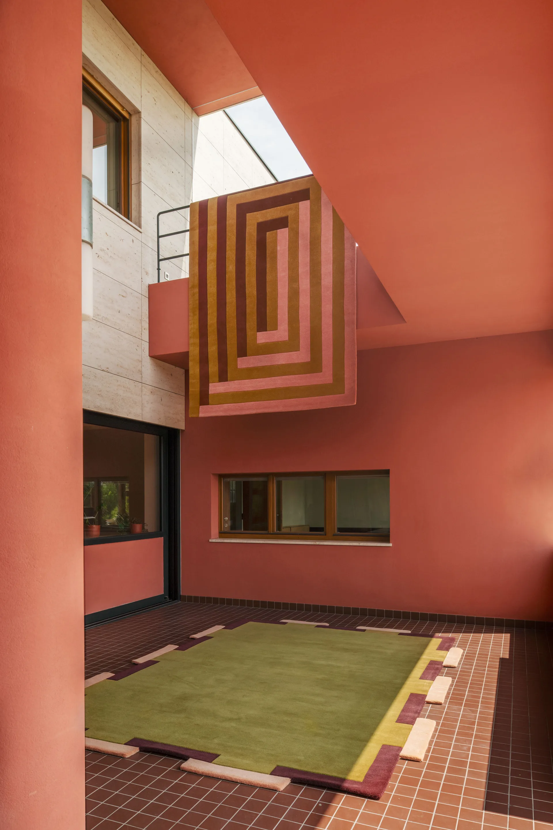 Teklan Fregio ullmatta, Olive blush, 250x350 cm Layered