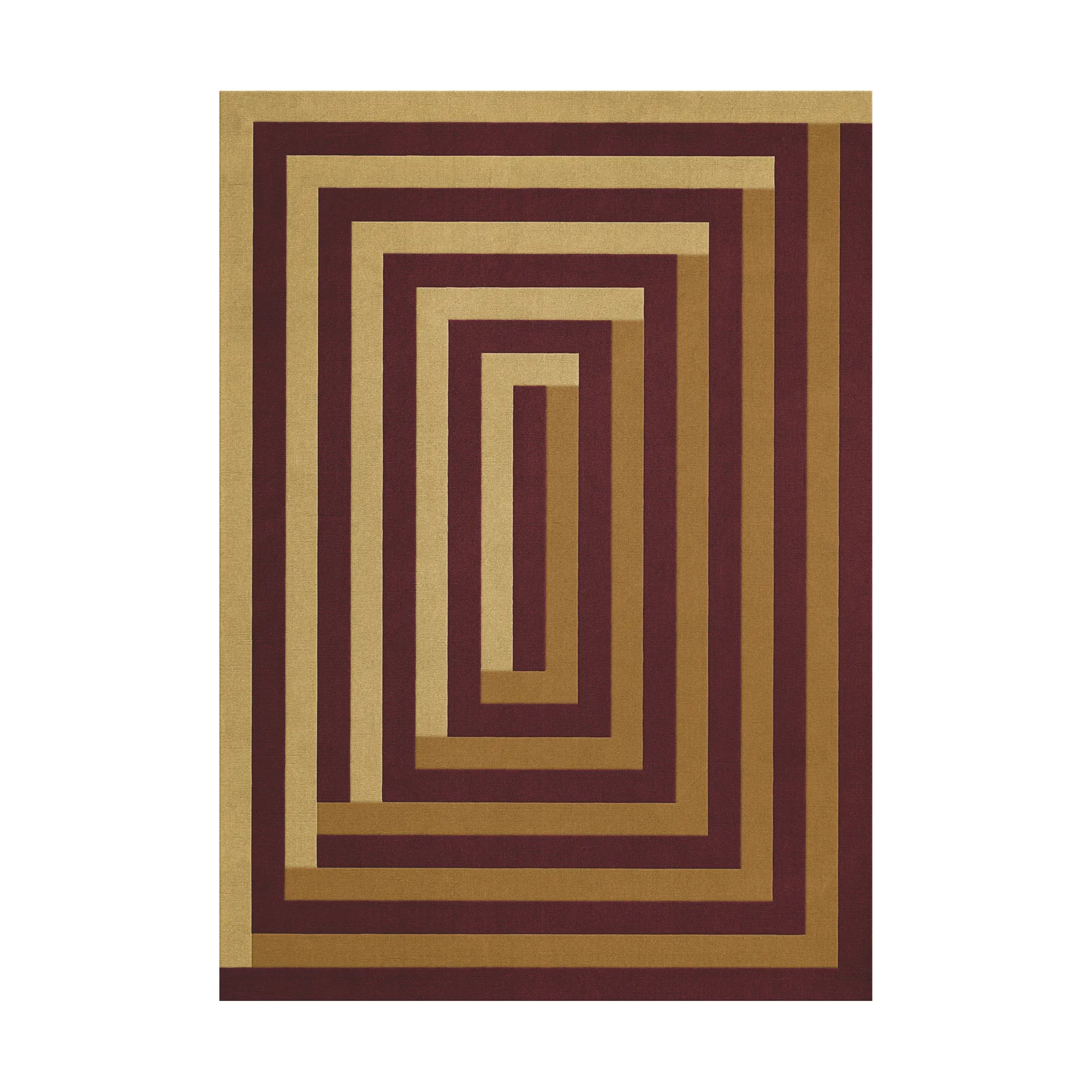 Teklan Labyrinth ullmatta, Mulberry sand, 180x270 cm Layered