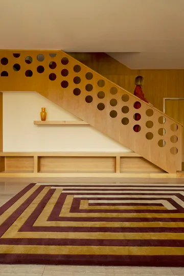 Teklan Labyrinth ullmatta - Mulberry sand, 250x350 cm - Layered