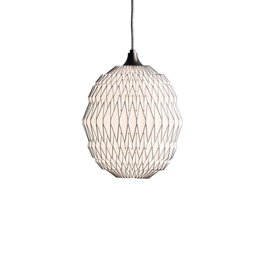 Caleo pendel, white/bronze, small, stripes Le Klint