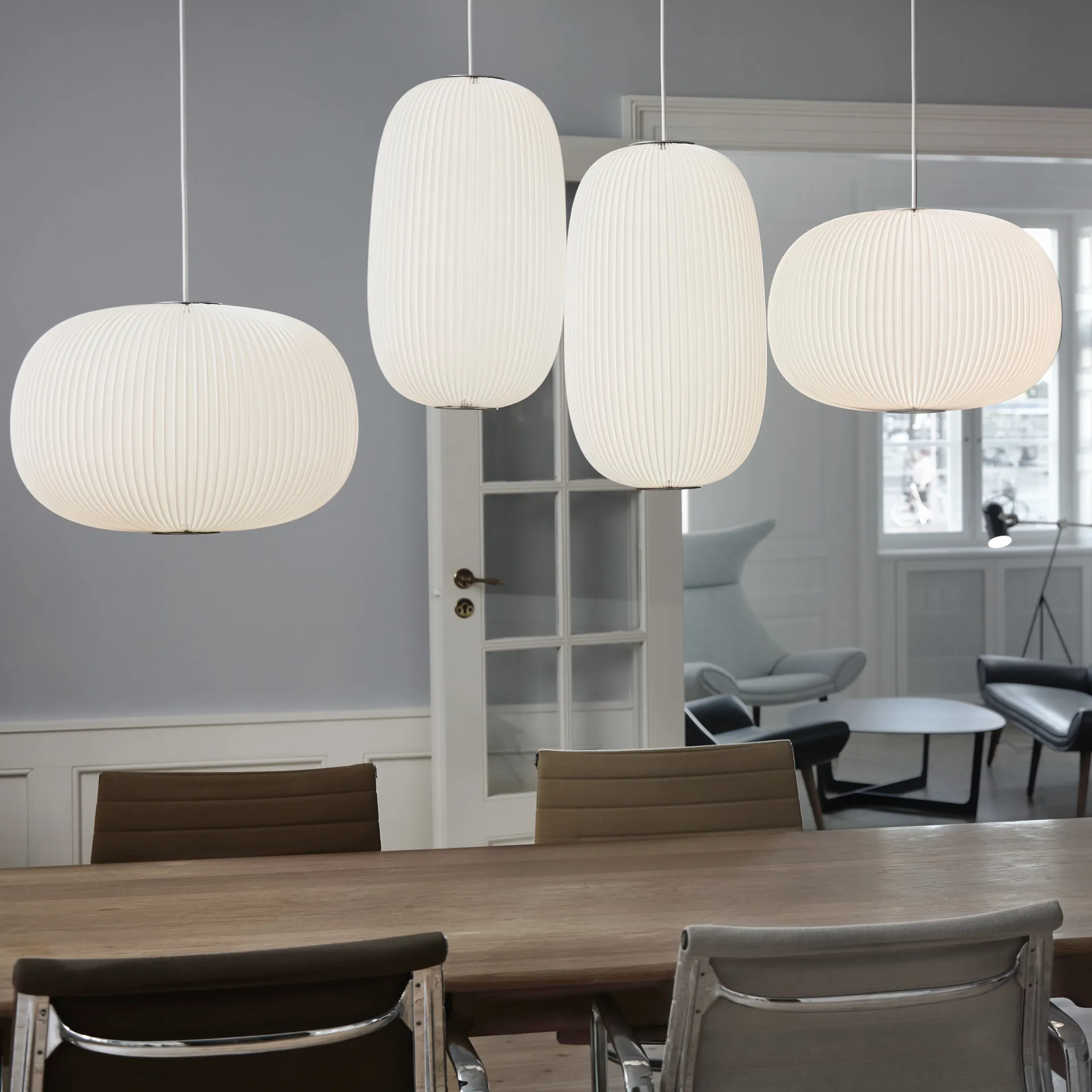 Lamella 1 pendel, vit, led, silver Le Klint