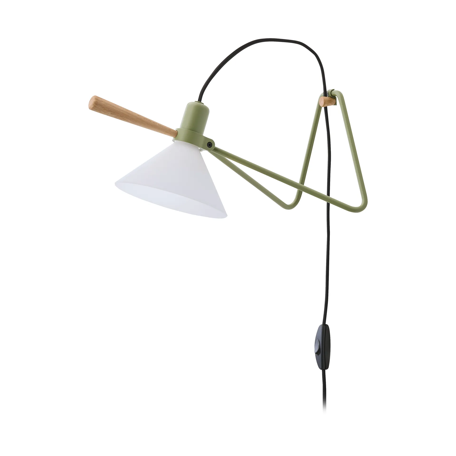 Spot vägg/bordslampa, Olive green-oak Le Klint