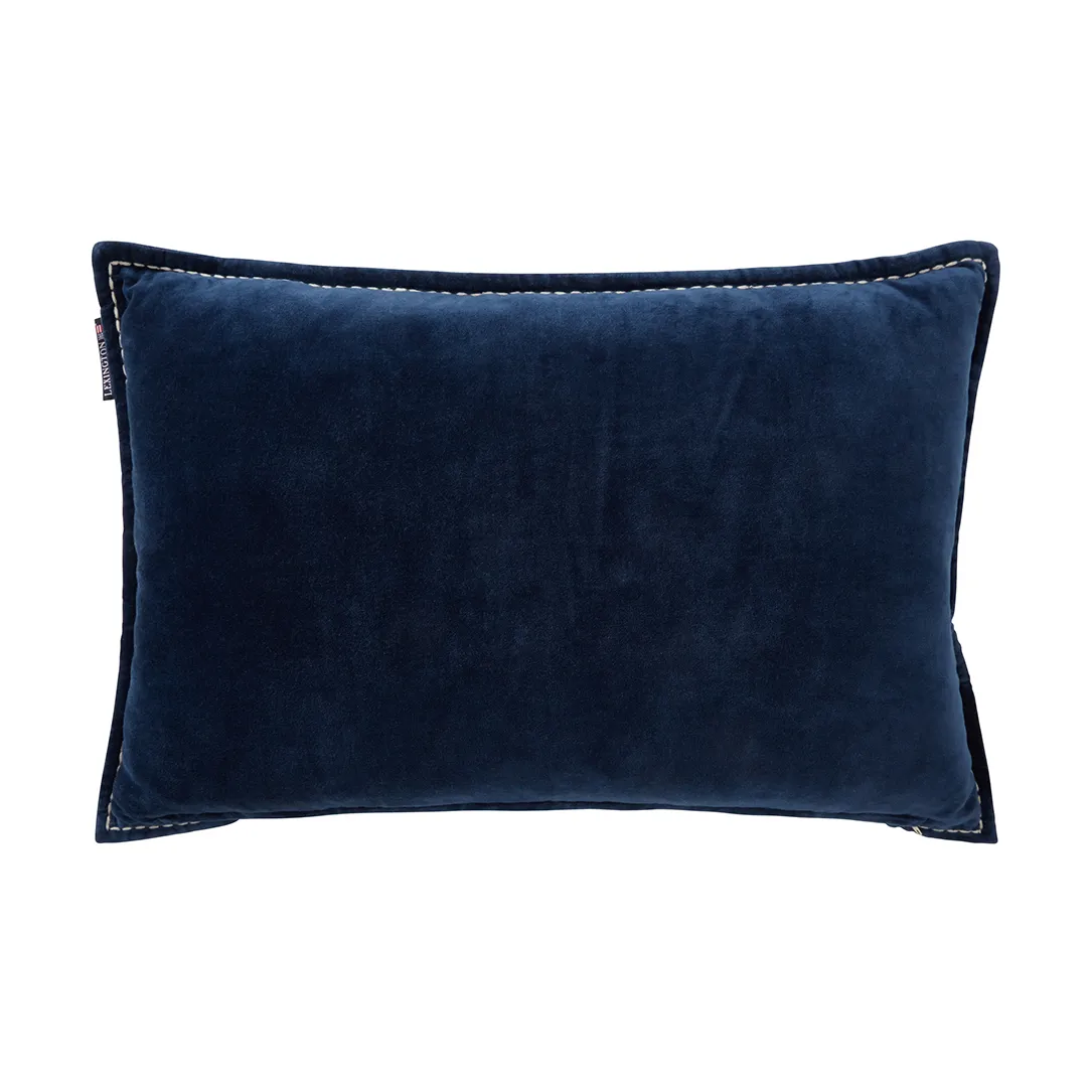 1993 Logo Organic Cotton Velvet kudde 40x60 cm, Denim blue Lexington
