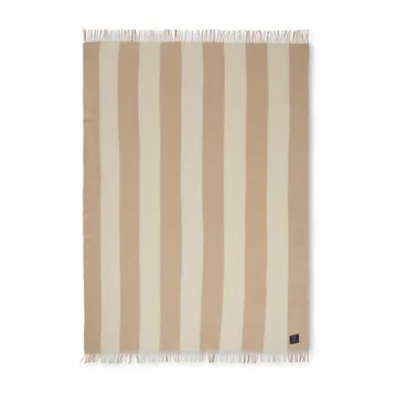 Block Striped Recycled Wool pläd 130x170 cm - Oat-White - Lexington