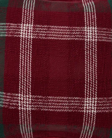 Checked återvunnen bomull kuddfodral 50x50 cm - Red-green-white - Lexington