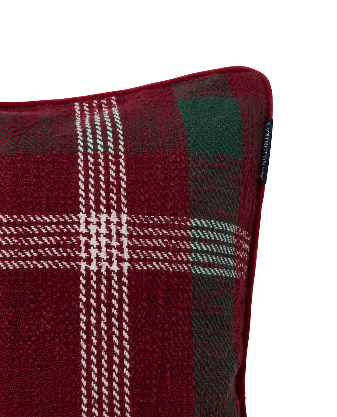 Checked återvunnen bomull kuddfodral 50x50 cm, Red-green-white Lexington