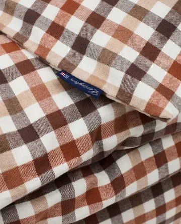 Checked bomull och flanell påslakan 220x220 cm - Rustic Brown/Off White - Lexington