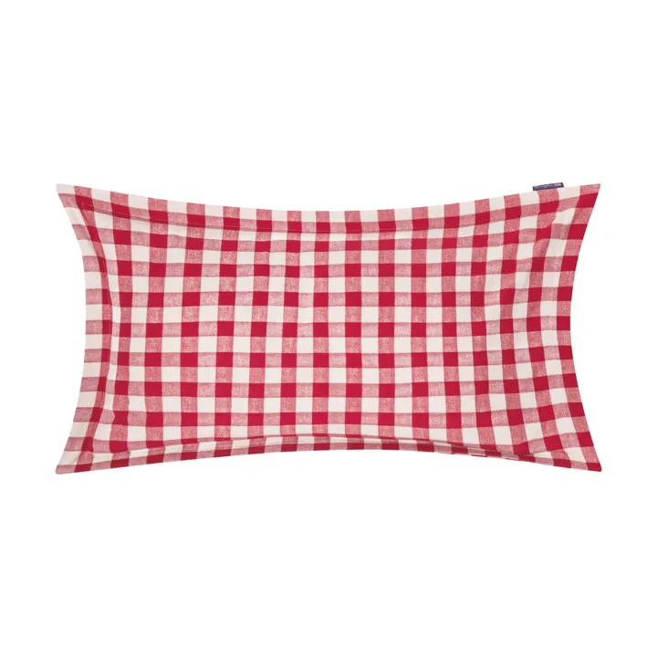 Checked Cotton Flannel örngott 50x90 cm - Red-light beige - Lexington