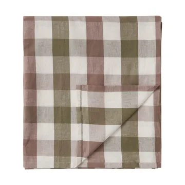 Checked Cotton Linen bordsduk 180x180 cm - Olive - Lexington