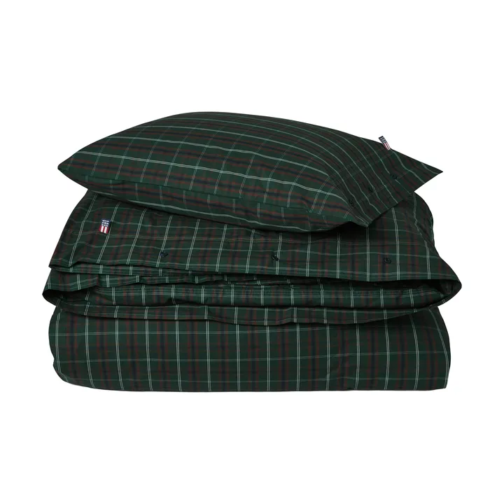 Checked cotton percale bäddset - Green-navy, 50x60 cm/150x210 cm - Lexington