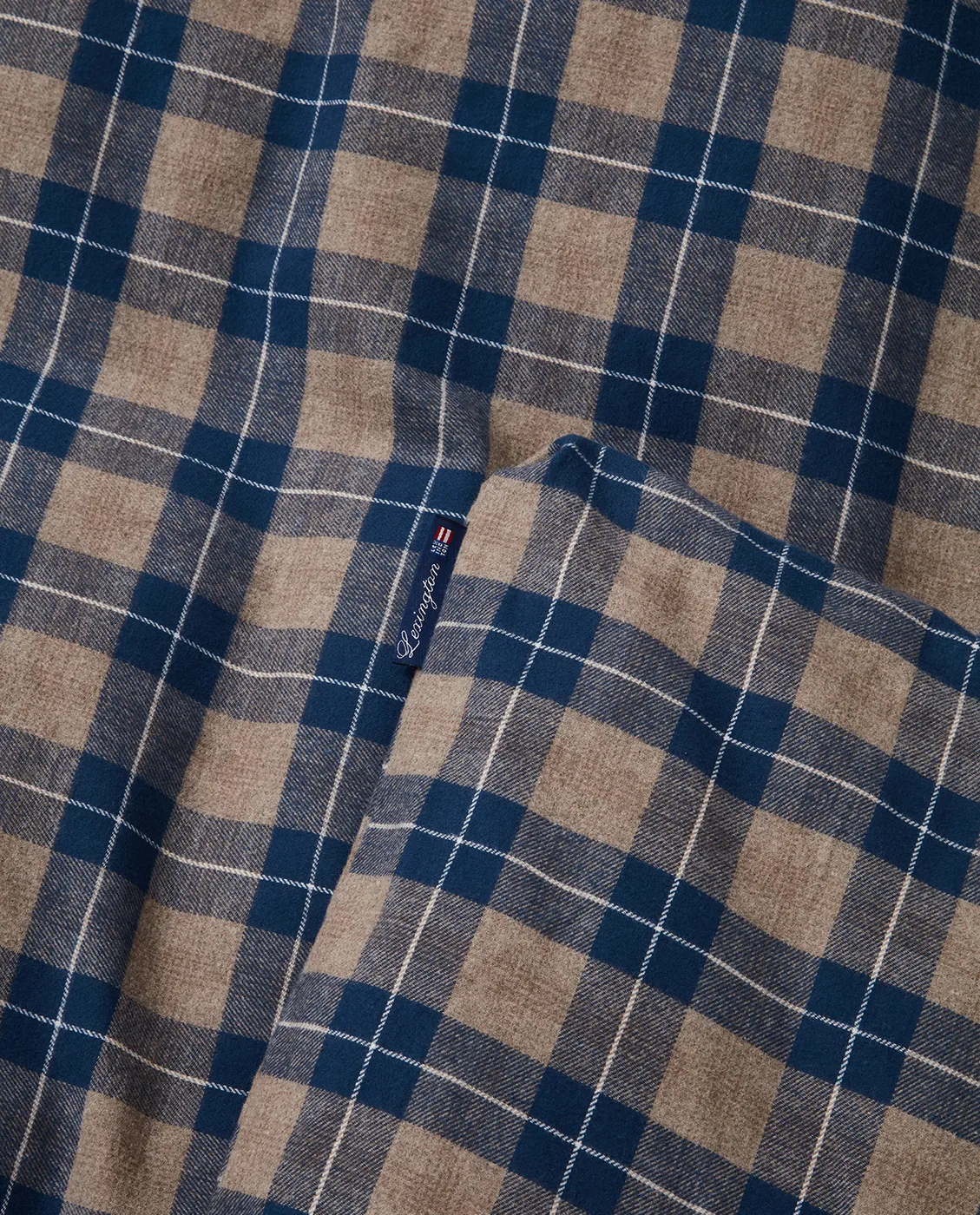 Checked Flannel bäddset 150x210 cm, Denim blue-beige Lexington