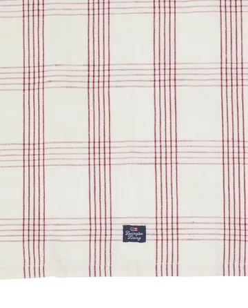 Checked linne/bomull kökshandduk 50x70 cm - White-red - Lexington