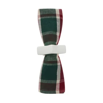 Checked linne/bomulls servett 50x50 cm - Green-red-beige - Lexington