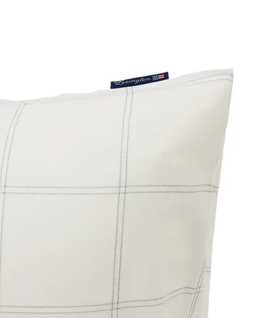 Checked örngott bomull-lyocell 50x60 cm - Off white-dark blue - Lexington