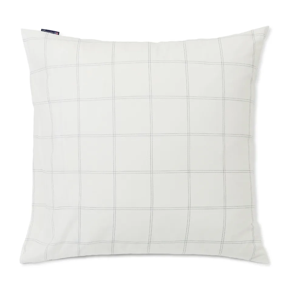 Checked örngott bomull-lyocell 65x65 cm, Off white-dark blue Lexington