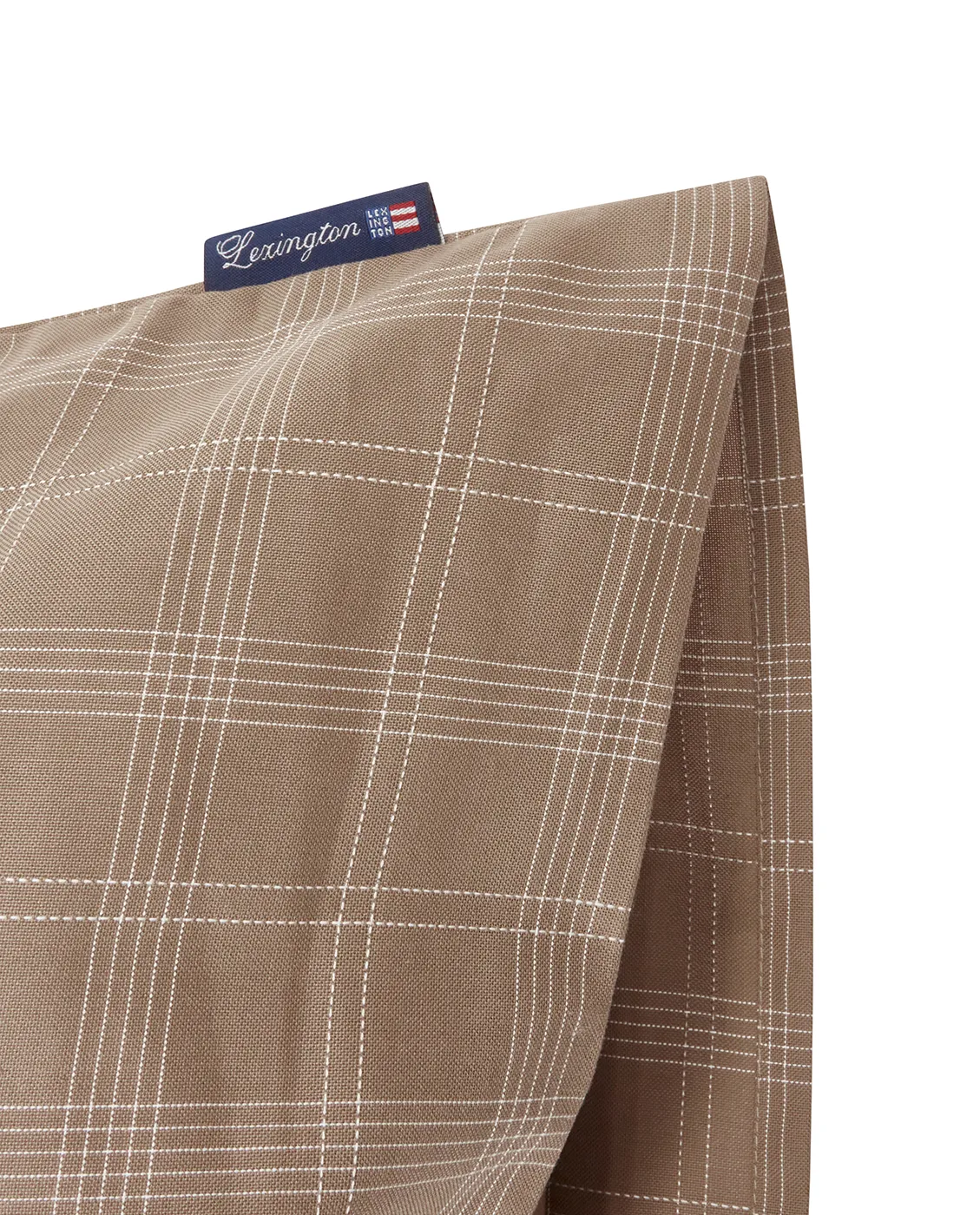 Checked Pinpoint Oxford örngott 50x60 cm, Brown Lexington