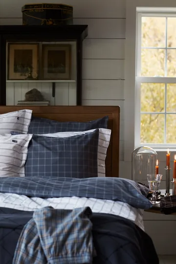Checked Pinpoint Oxford örngott 50x60 cm - Dove - Lexington