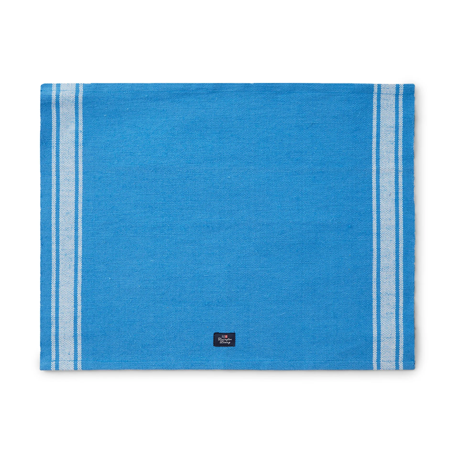 Cotton Jute Placemat with Side Stripes 40x50 cm, Blå-vit Lexington