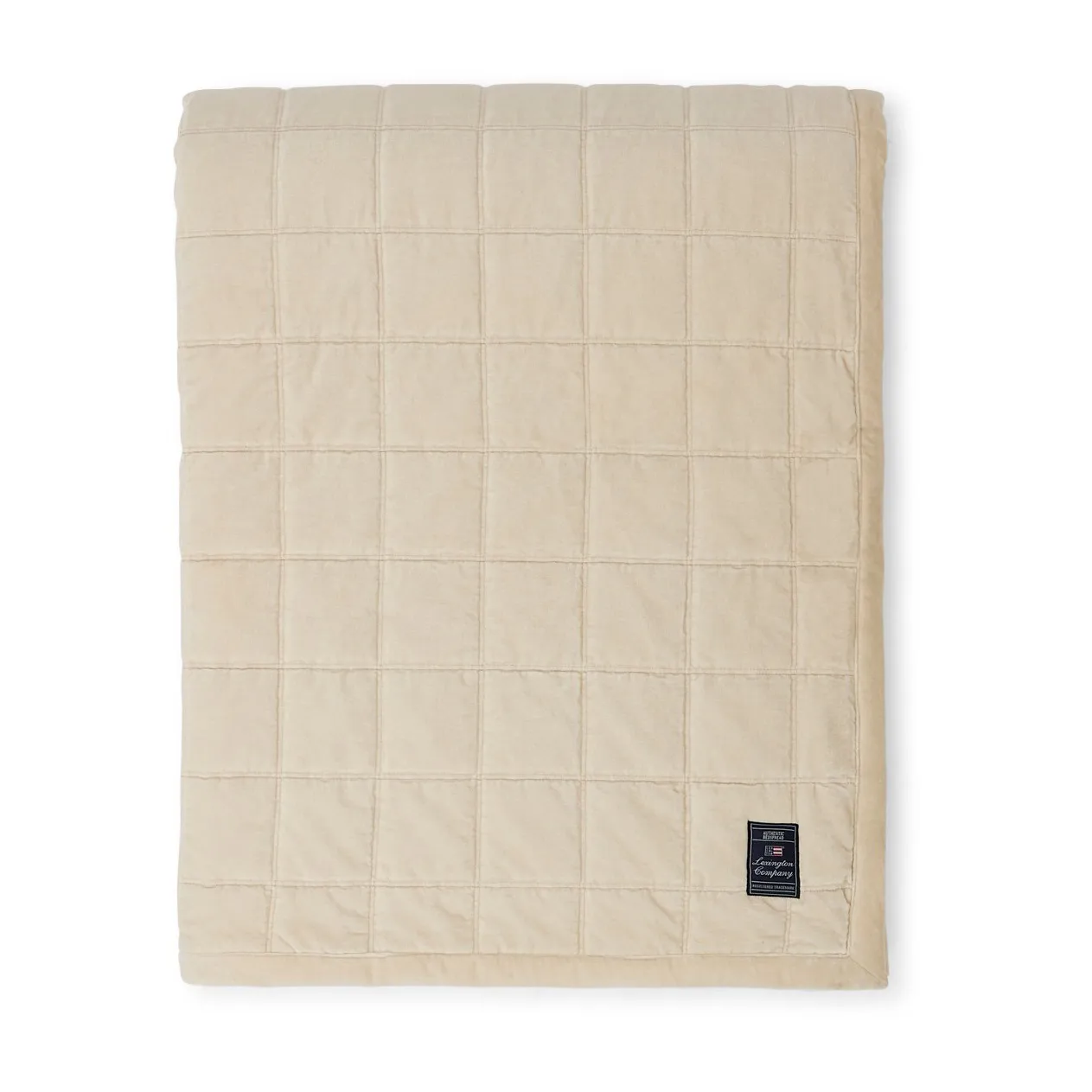 Cotton Velvet quilted överkast 160x240 cm, Light beige Lexington