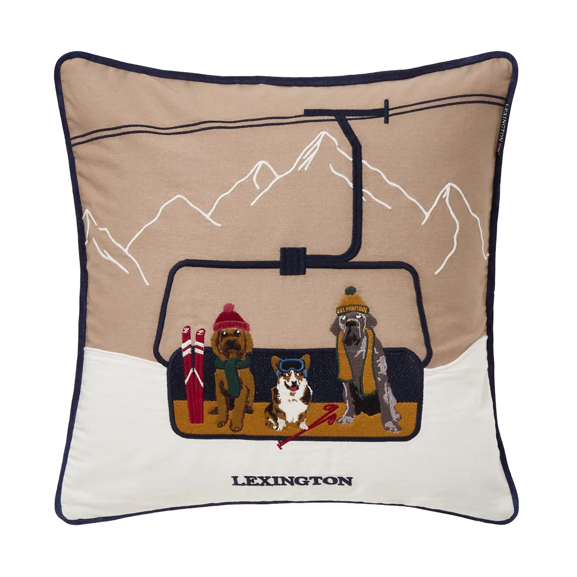 Dog lift eko. bomull twill kuddfodral 50x50 cm, Beige-white Lexington