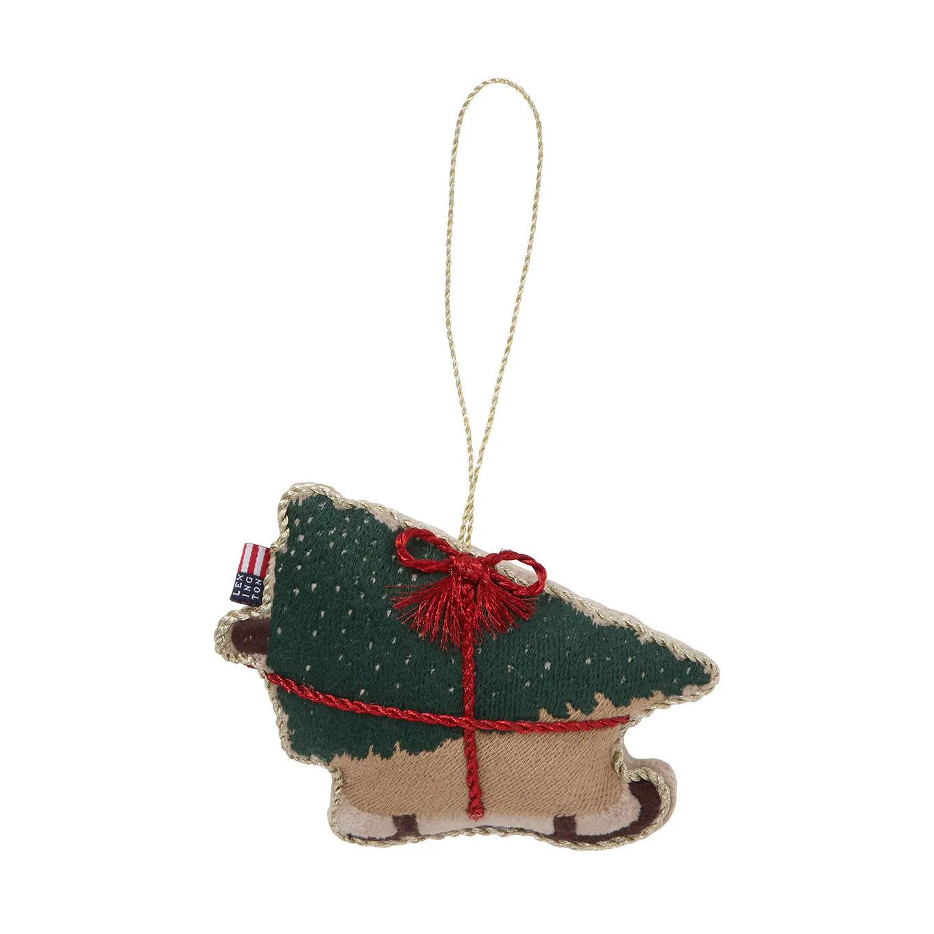 Dog sleigh ekologisk bomull julhänge, Multi Lexington