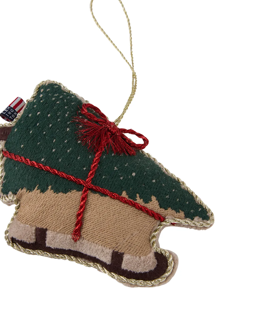 Dog sleigh ekologisk bomull julhänge, Multi Lexington
