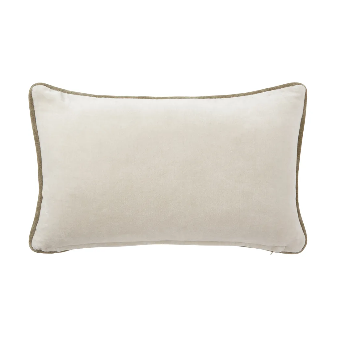 Dogs Organic Cotton Velvet kudde 30x50 cm, Light beige Lexington