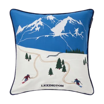 Down hill eko. bomull twill kuddfodral 50x50 cm - Blue-White - Lexington