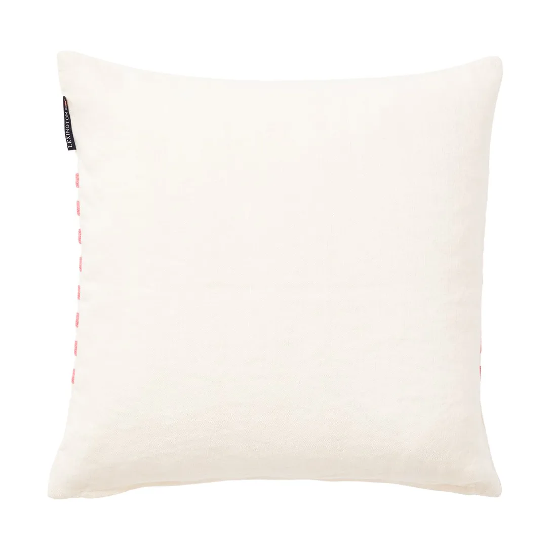 Emboidery Striped Linen/Cotton kuddfodral 50x50 cm, Off White-red Lexington