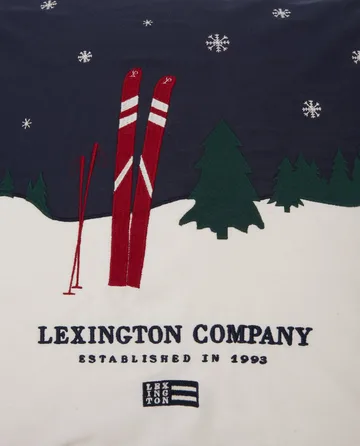 Evening Skis Org Cotton Twill kuddfodral 50x50 cm - Dark blue-white multi - Lexington