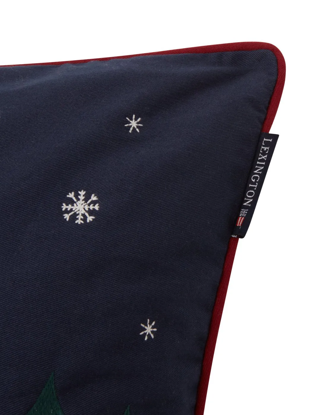 Evening Skis Org Cotton Twill kuddfodral 50x50 cm, Dark blue-white multi Lexington