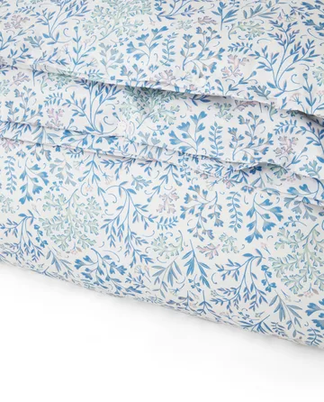 Flower Printed Cotton Sateen påslakan 150x210 cm - Blå - Lexington