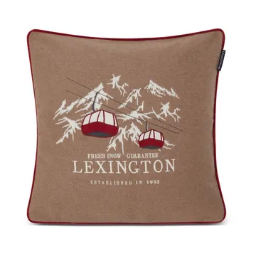 Fresh Snow Ski Lift Wool Mix kuddfodral 50x50 cm - Beige-white-red - Lexington