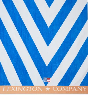 Graphic Cotton Velour strandhandduk 100x180 cm - Blå-vit-beige - Lexington