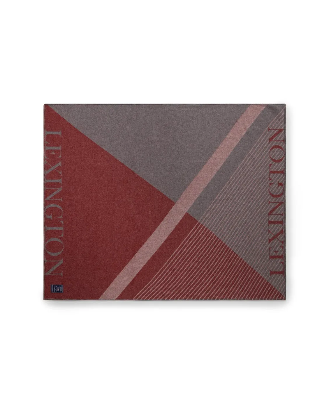 Graphic Logo pläd Återvunnen ull 130x170 cm, Röd-grå Lexington