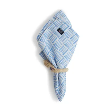 Graphic Printed Cotton servett 50x50 cm - Blue-White - Lexington