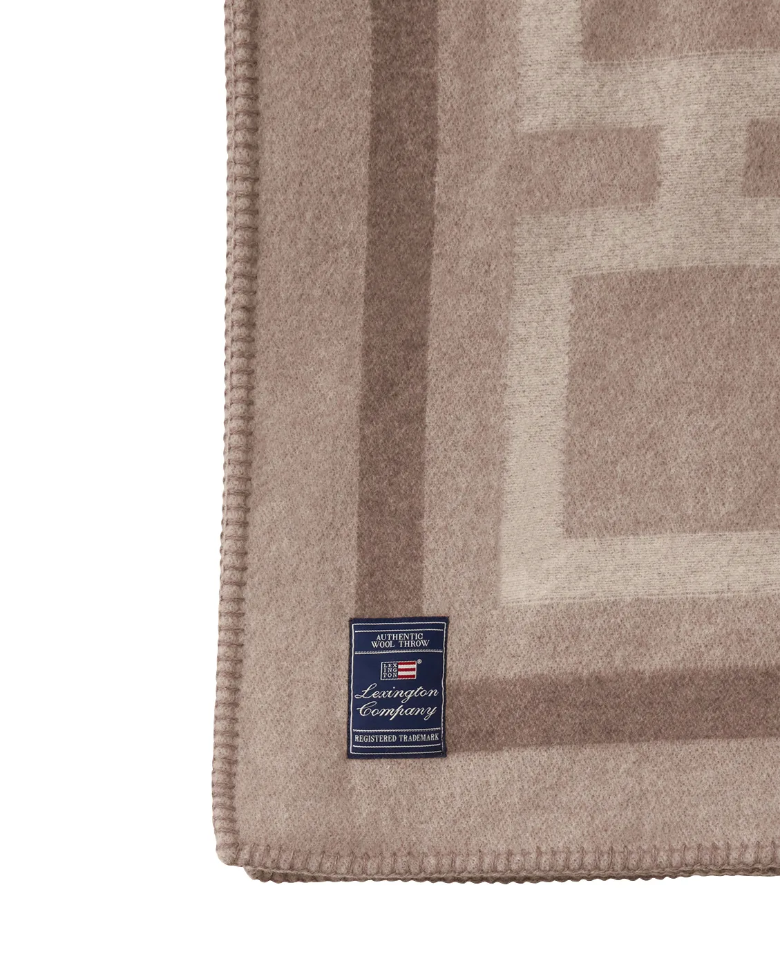 Graphic Recycled ullpläd 130x170 cm, Light beige Lexington