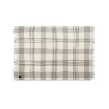 Gray Checked Recycled Wool pläd 130x170 cm - Gray-white - Lexington
