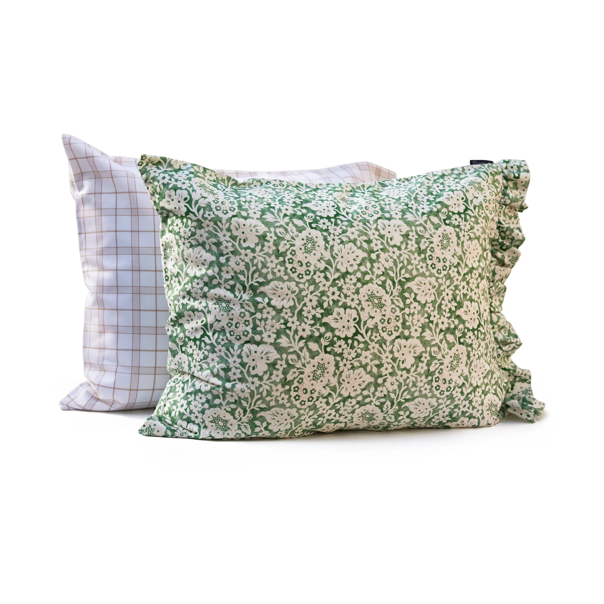 Green Floral Printed Cotton Sateen bäddset, 50x60 cm, 150x210 cm Lexington