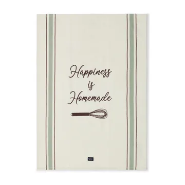 Hapiness Organic Cotton kökshandduk 50x70 cm - White-green - Lexington