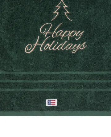 Happy Holidays Juniper ekologisk handduk 50x70 cm - Green-Light Beige - Lexington