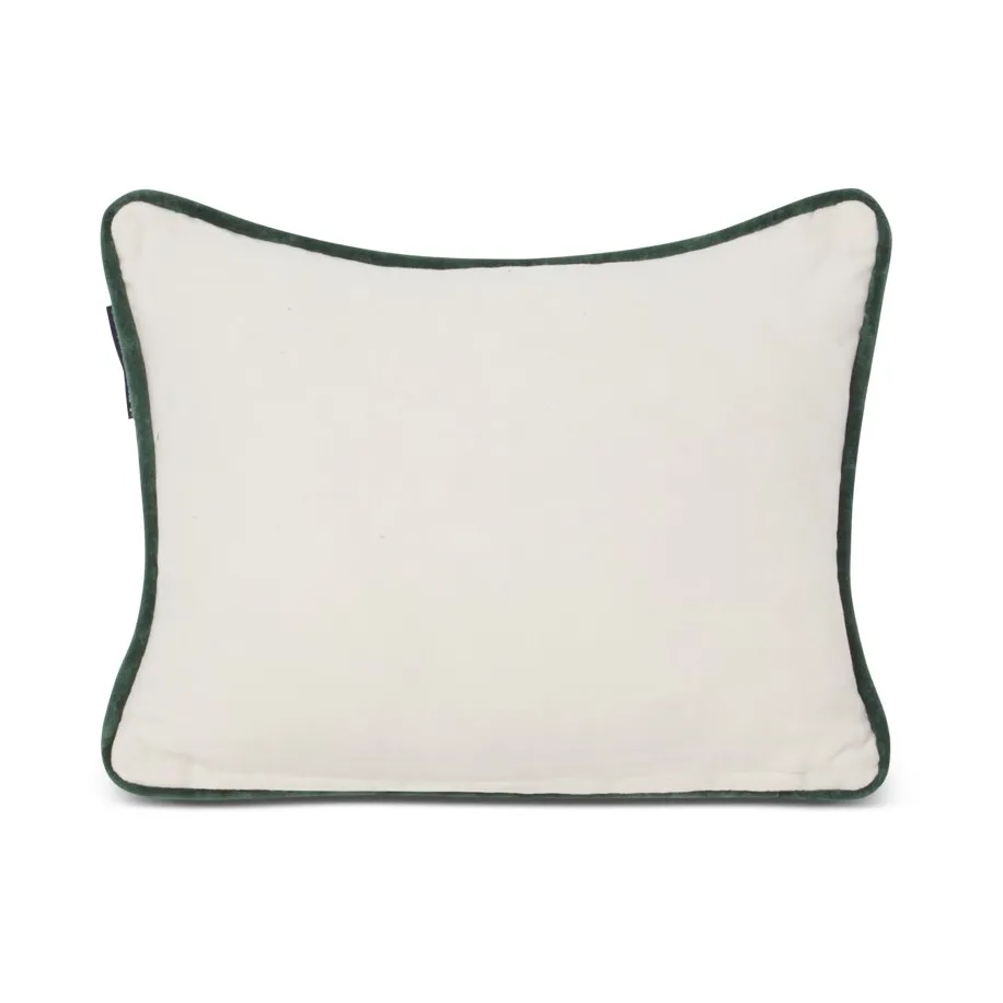 Holiday Car Organic Cotton Velvet kudde 30x40 cm, White-red multi Lexington