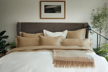Hotel Cotton Sateen påslakan 220x220 cm - Ljusbeige - Lexington