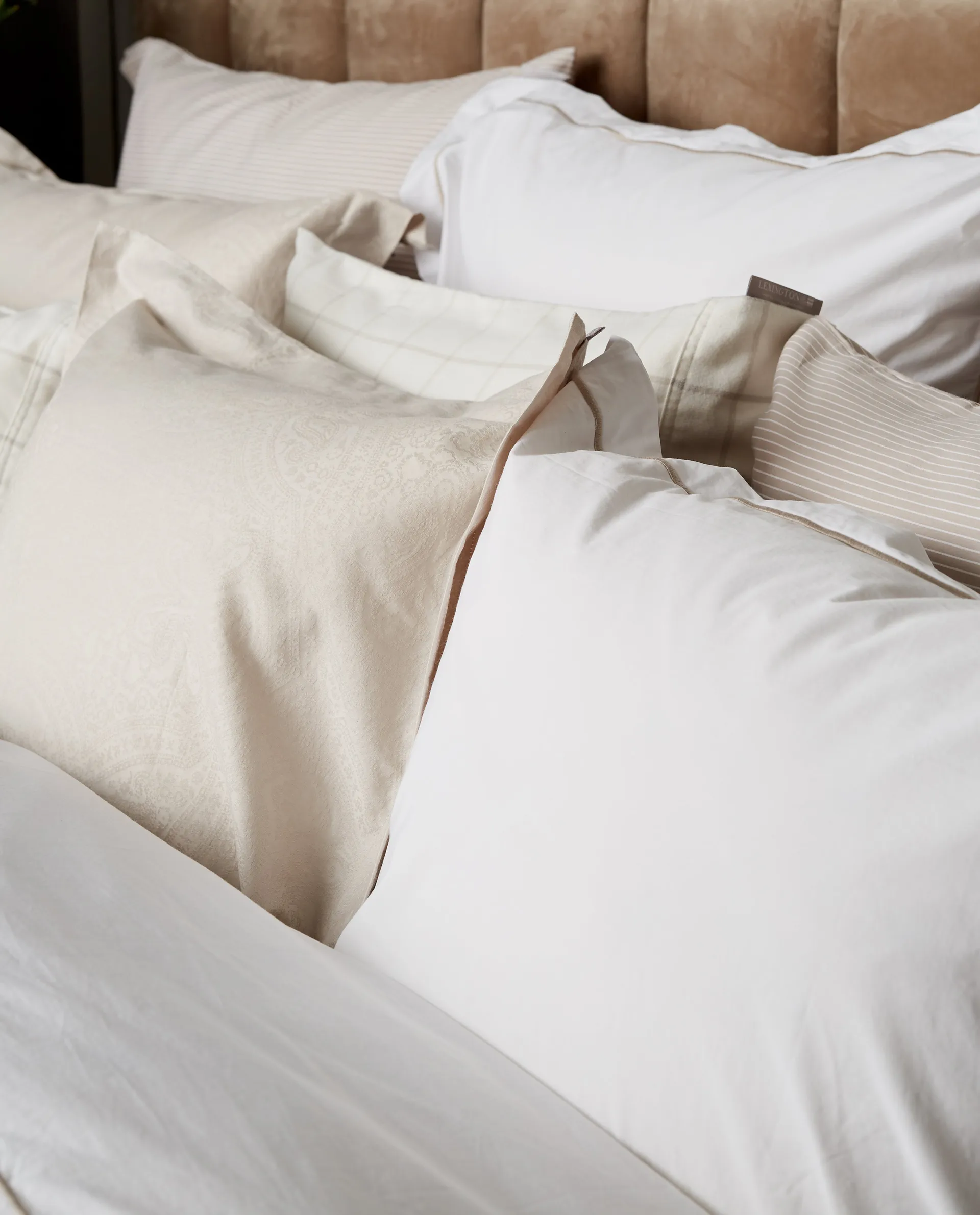 Hotel Sateen Jacquard örngott 50x60 cm, Ljusbeige Lexington