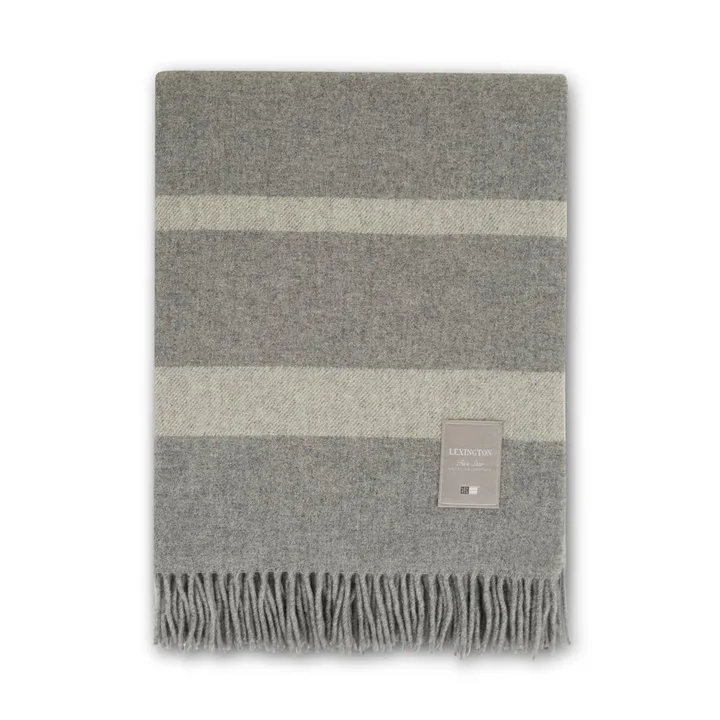 Hotel Wool ullpläd 130x170 cm - Grå-vit - Lexington