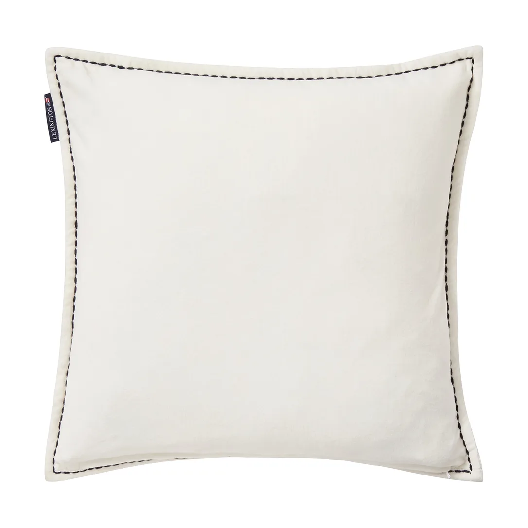House ekologisk sammetsbomull kuddfodral 50x50 cm, White-multi Lexington